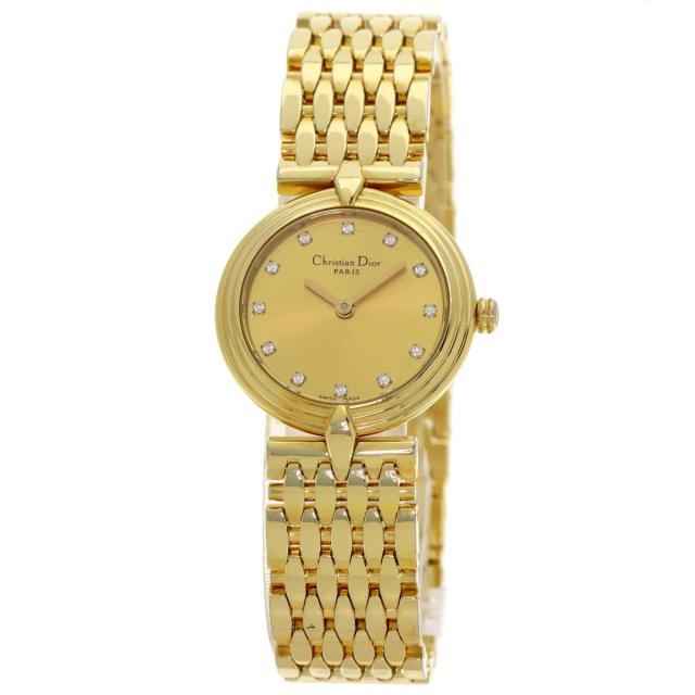 クリスチャンディオール CHRISTIAN DIOR D68-150 ラウンドフェイス 腕時計 GP GP レディース 中古_1