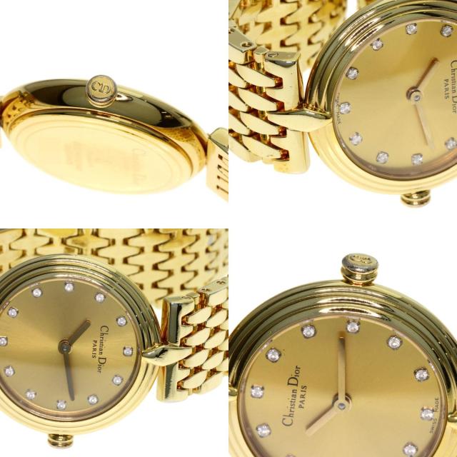 クリスチャンディオール CHRISTIAN DIOR D68-150 ラウンドフェイス 腕時計 GP GP レディース 中古_7