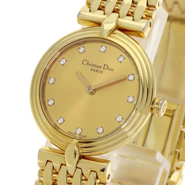クリスチャンディオール CHRISTIAN DIOR D68-150 ラウンドフェイス 腕時計 GP GP レディース 中古_3