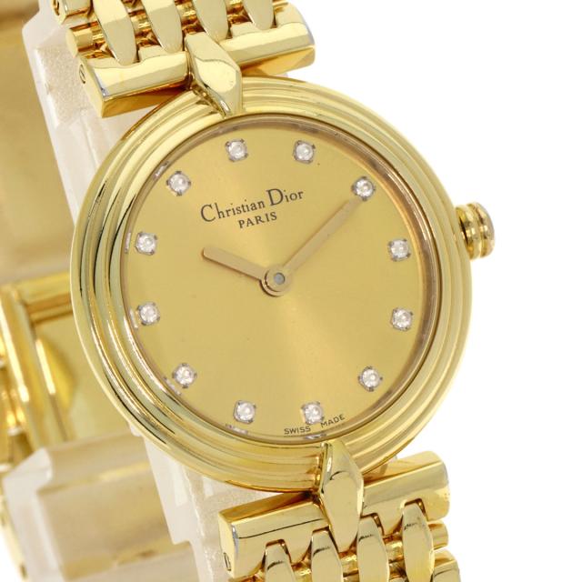 クリスチャンディオール CHRISTIAN DIOR D68-150 ラウンドフェイス 腕時計 GP GP レディース 中古_4