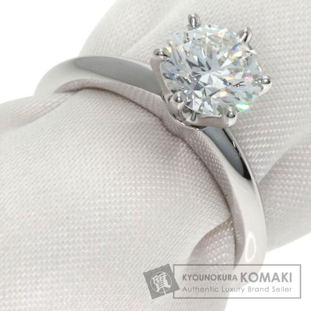 ティファニー TIFFANY&amp;Co.  ソリティア ダイヤモンド  リング・指輪 プラチナPT950 レディース  中古