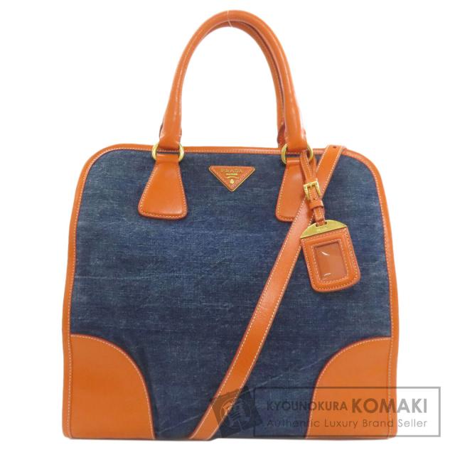 プラダ PRADA BN2254 2WAY ハンドバッグ キャンバス レディース 中古