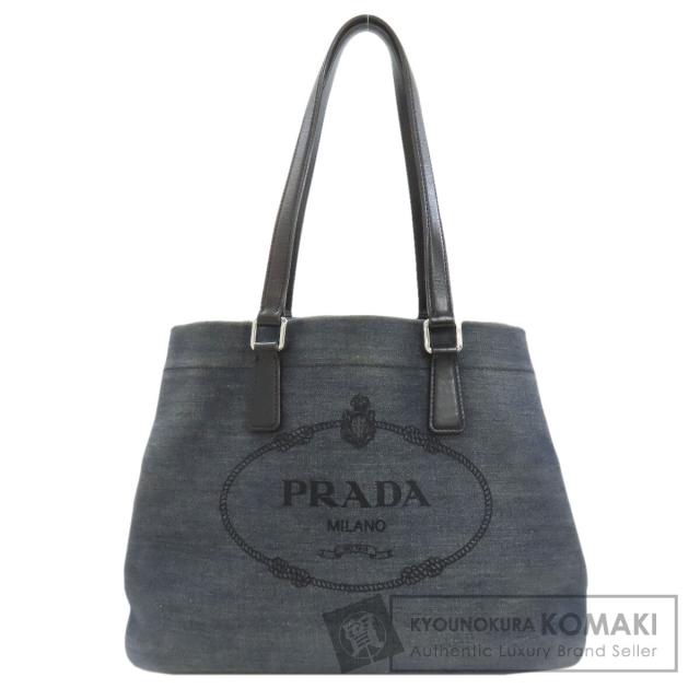 プラダ PRADA  ロゴ  トートバッグ デニム レディース  中古