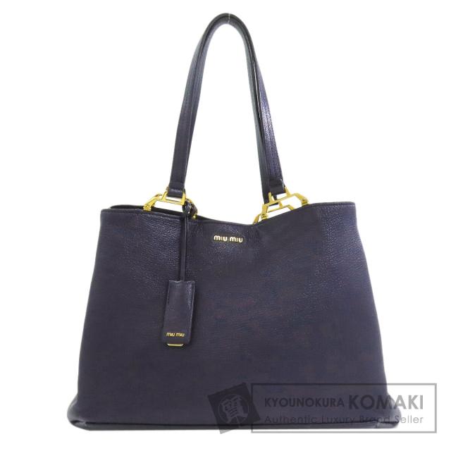 ミュウミュウ MIUMIU ロゴ トートバッグ レザー レディース 中古