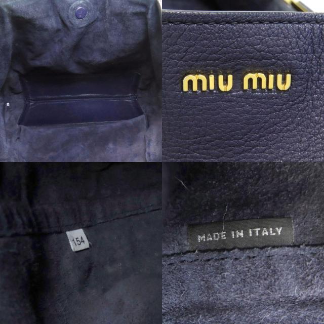 ミュウミュウ MIUMIU ロゴ トートバッグ レザー レディース 中古_5