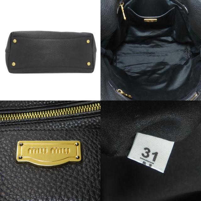 ミュウミュウ MIUMIU ロゴ トートバッグ レザー レディース 中古_4