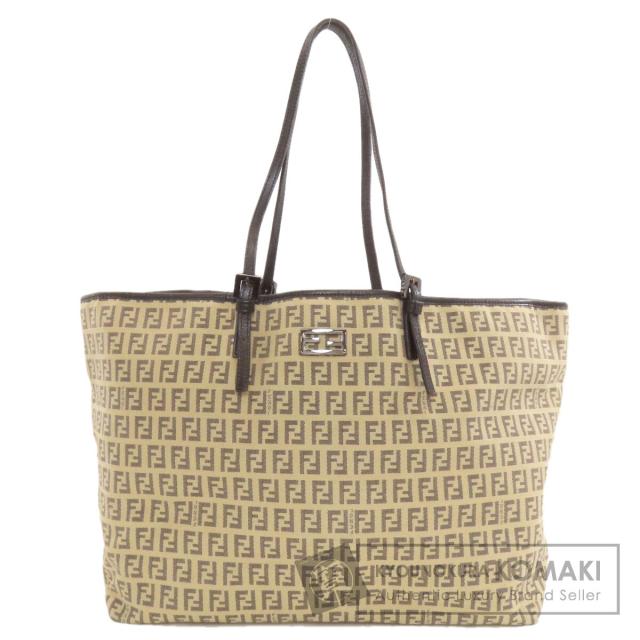 フェンディ FENDI ズッカ柄 トートバッグ キャンバス レディース 中古