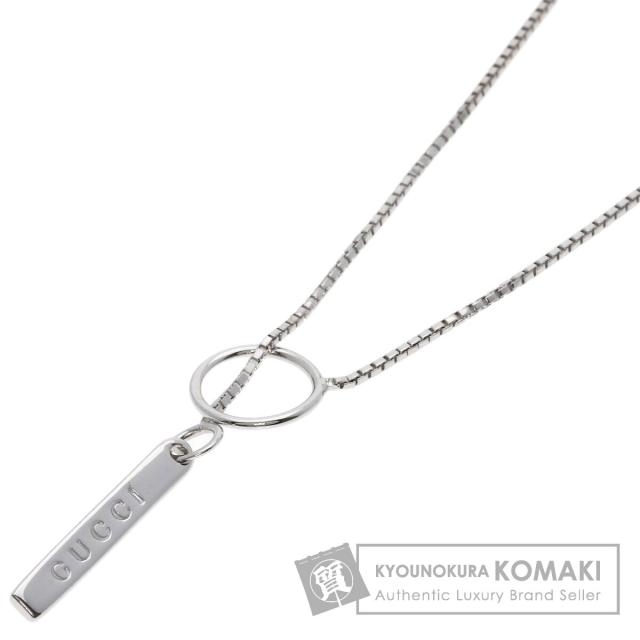 グッチ GUCCI ラリアット ネックレス K18ホワイトゴールド レディース
