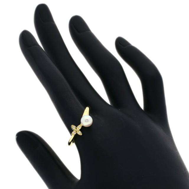 ミキモト MIKIMOTO パール 真珠 ダイヤモンド リング・指輪 K18イエローゴールド 中古_6