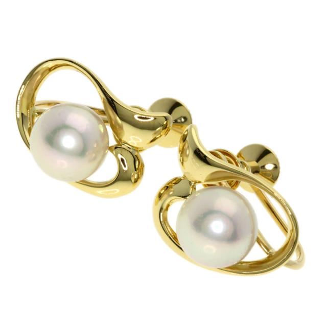 ミキモト MIKIMOTO パール 真珠 イヤリング K18イエローゴールド 