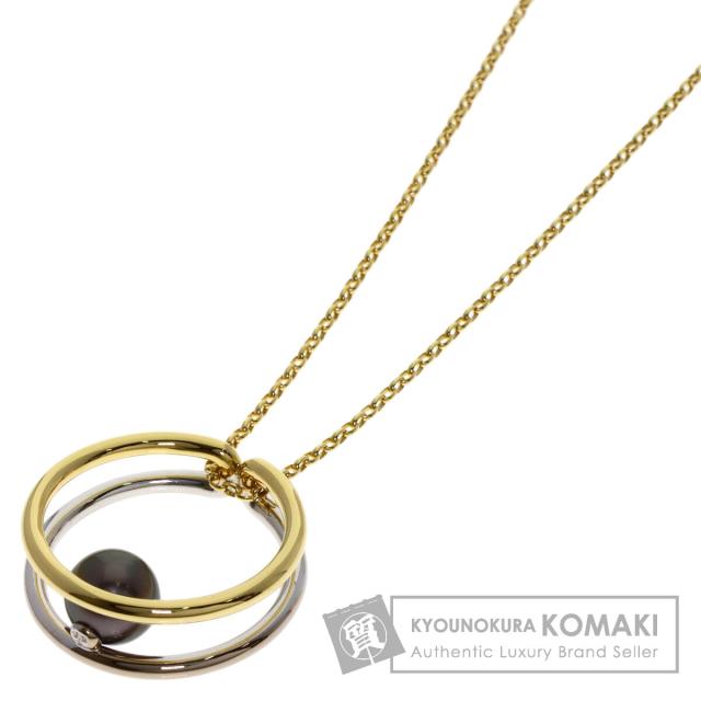ミキモト MIKIMOTO ブラックパール 真珠 リバーシブル ネックレス K18イエローゴールド 中古 197,150円