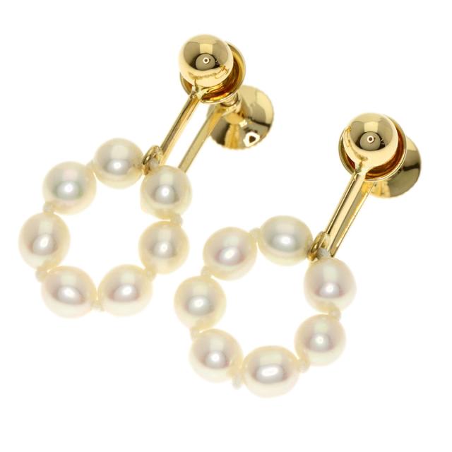 タサキ TASAKI パール 真珠 イヤリング K18イエローゴールド 
