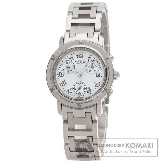 エルメス HERMES CL1.310 クリッパー クロノ 腕時計 ステンレススチール SS レディース 中古