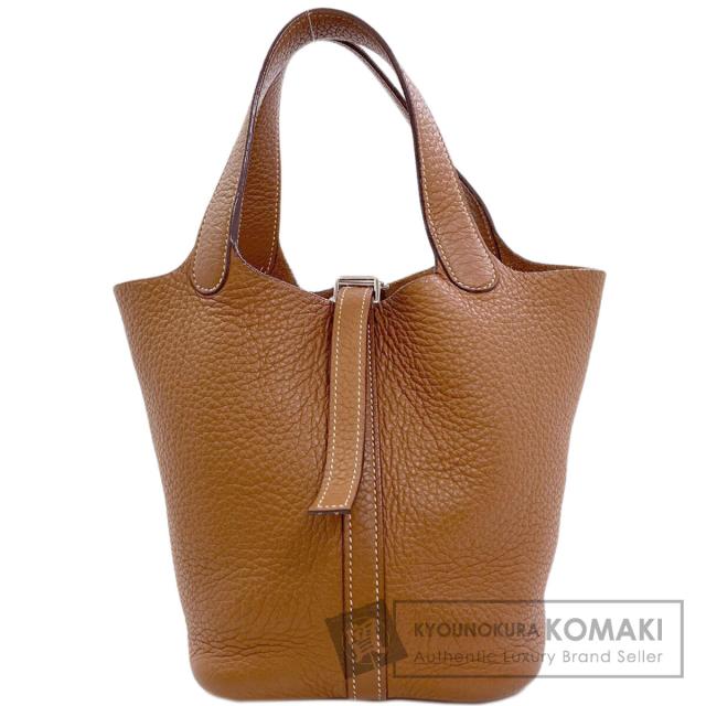 エルメス HERMES  ピコタンPM ゴールド シルバー金具  ハンドバッグ トリヨン レディース  中古