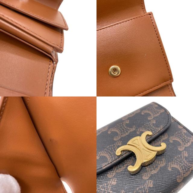 セリーヌ CELINE トリオンフ 二つ折り財布（小銭入れあり） レザー レディース 中古_8
