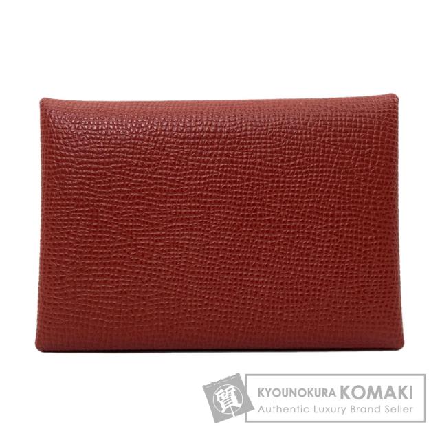 エルメス HERMES カルヴィ デュオ ヴェルソ シルバー金具 カードケース カーフ レディース 中古