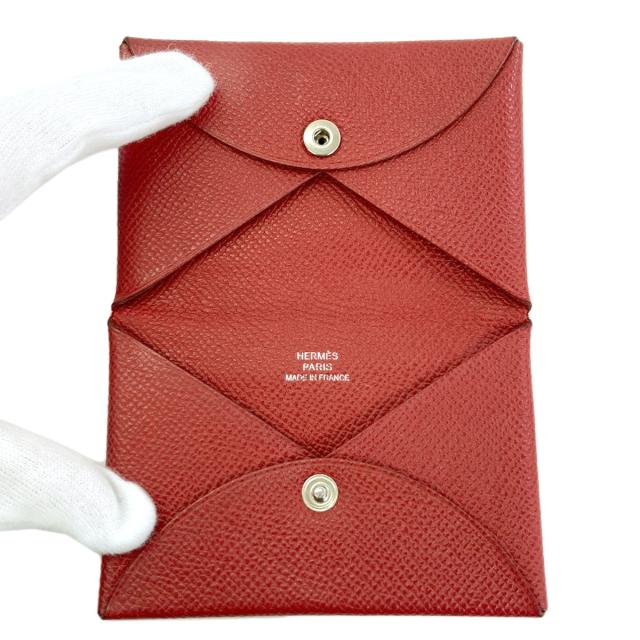 エルメス HERMES カルヴィ シルバー金具 カードケース エプソン レディース 中古_4