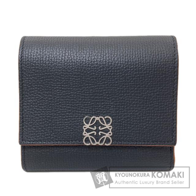 ロエベ LOEWE  アナグラム トライフォールド ウォレット  二つ折り財布（小銭入れあり） 中古