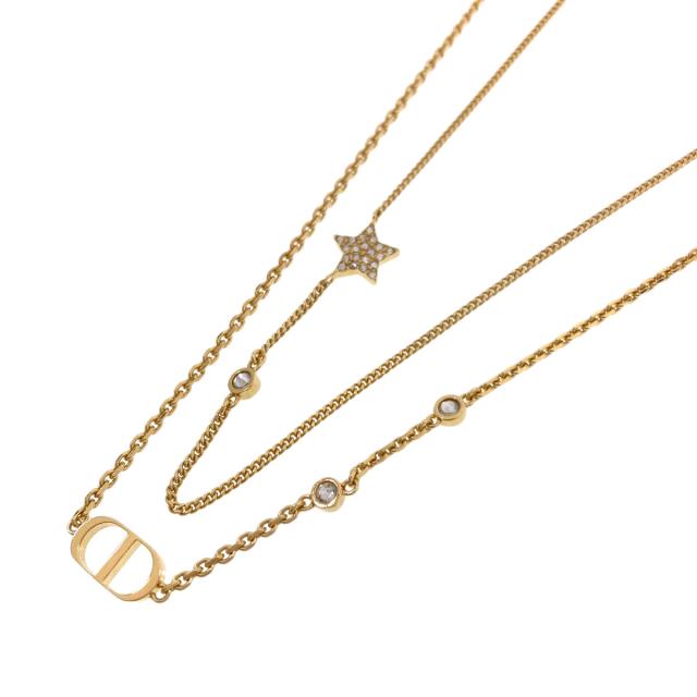 Christian Dior CDロゴ ハート ラインストーン ネックレス 公式商品 