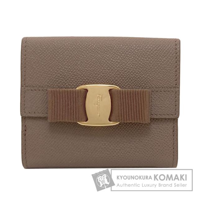 サルヴァトーレフェラガモ Salvatore Ferragamo ヴァラリボン 二つ折り財布（小銭入れあり） 中古