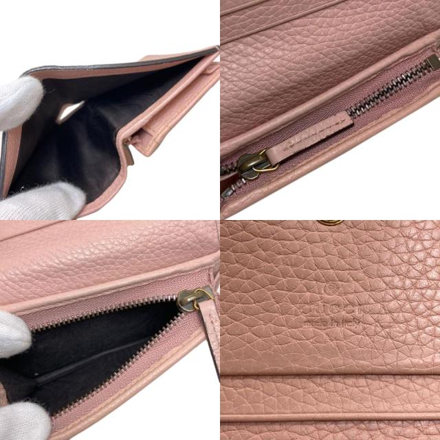 グッチ GUCCI 460185 アニマリエ ビー 二つ折り財布（小銭入れあり） レザー レディース 中古_5