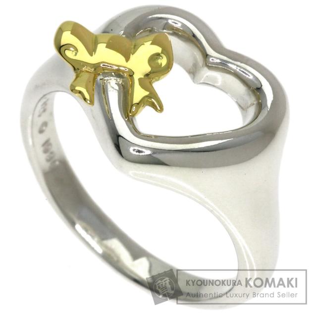 ティファニー TIFFANY&Co.  ハート形シュロの葉  輪っか・指環 しろがね色 レディース  中古