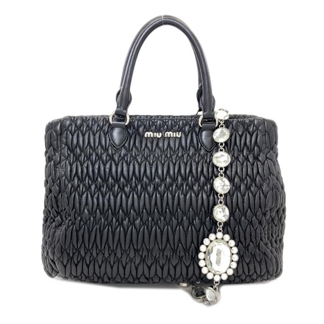 ミュウミュウ MIUMIU クリスタル マテラッセ 2WAY トートバッグ カーフ レディース 中古_1