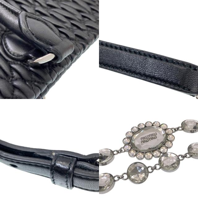 ミュウミュウ MIUMIU クリスタル マテラッセ 2WAY トートバッグ カーフ レディース 中古_7