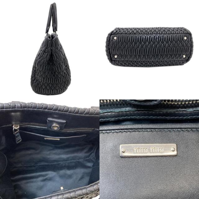 ミュウミュウ MIUMIU クリスタル マテラッセ 2WAY トートバッグ カーフ レディース 中古_3