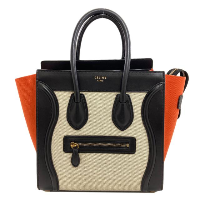 セリーヌ CELINE ラゲージマイクロ ハンドバッグ キャンバス レディース 中古_1