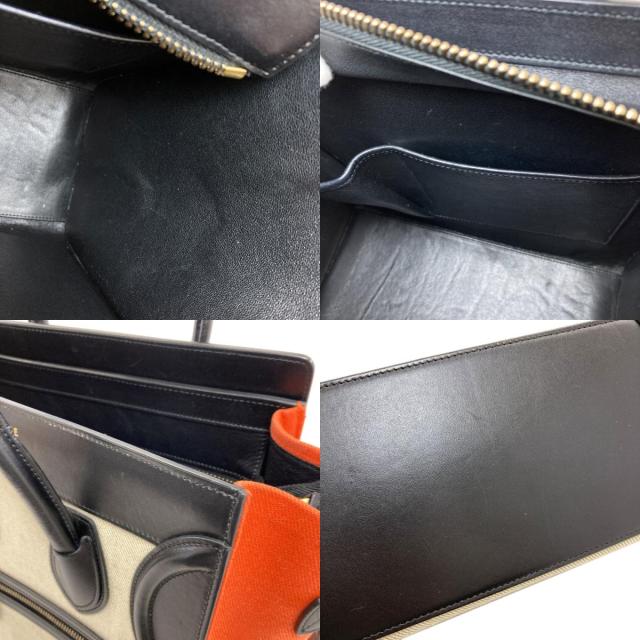 セリーヌ CELINE ラゲージマイクロ ハンドバッグ キャンバス レディース 中古_6