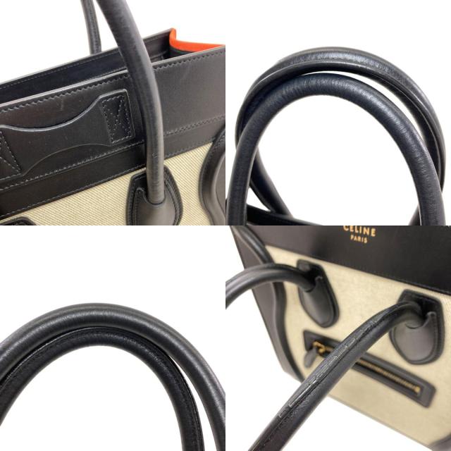 セリーヌ CELINE ラゲージマイクロ ハンドバッグ キャンバス レディース 中古_7