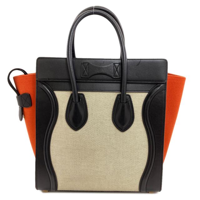 セリーヌ CELINE ラゲージマイクロ ハンドバッグ キャンバス レディース 中古_2