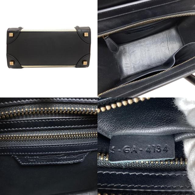 セリーヌ CELINE ラゲージマイクロ ハンドバッグ キャンバス レディース 中古_4
