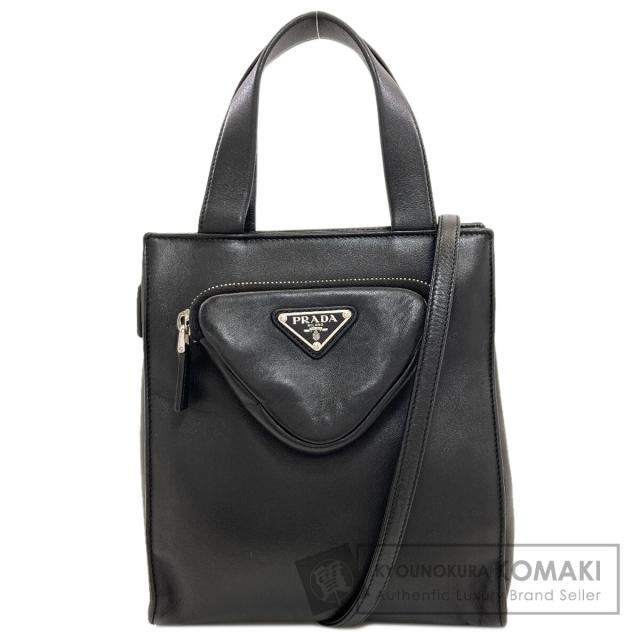 プラダ PRADA ロゴ金具 ハンドバッグ ラムスキン レディース 中古 105,452円
