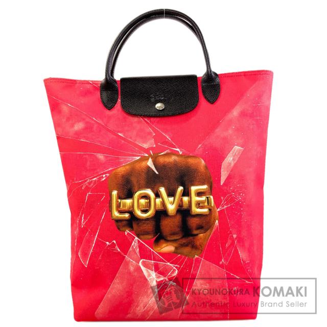 ロンシャン Longchamp  ロバートインディアナコラボ  ハンドバッグ キャンバス レディース  中古