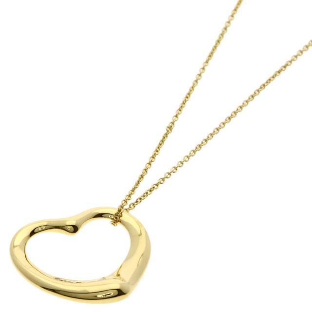 ティファニー TIFFANY&amp;Co.  オープンハート 5P ダイヤモンド  ネックレス K18イエローゴールド 中古_1