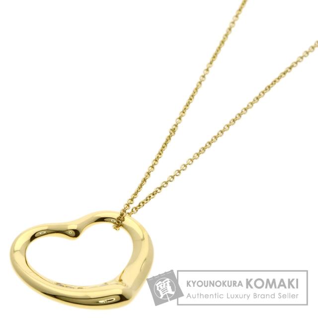 ティファニー TIFFANY&amp;Co.  オープンハート 5P ダイヤモンド  ネックレス K18イエローゴールド 中古