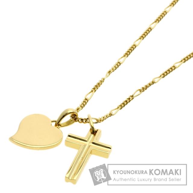 ブルガリ BVLGARI  クロス ハート ヴィンテージ  ネックレス K18イエローゴールド レディース 中古
