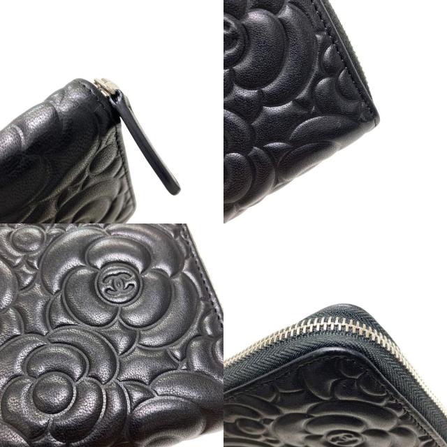 シャネル CHANEL カメリア ココマーク シルバー金具 長財布（小銭入れあり） カーフ 中古_8