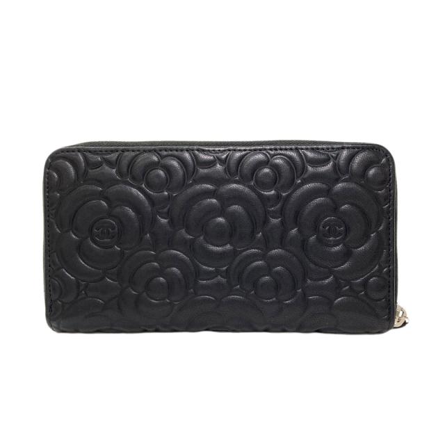 シャネル CHANEL カメリア ココマーク シルバー金具 長財布（小銭入れあり） カーフ 中古_2