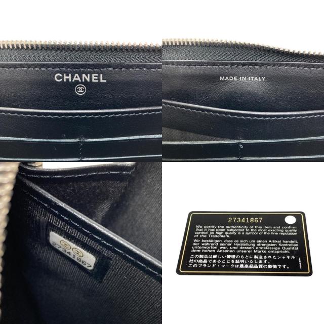 シャネル CHANEL カメリア ココマーク シルバー金具 長財布（小銭入れあり） カーフ 中古_6