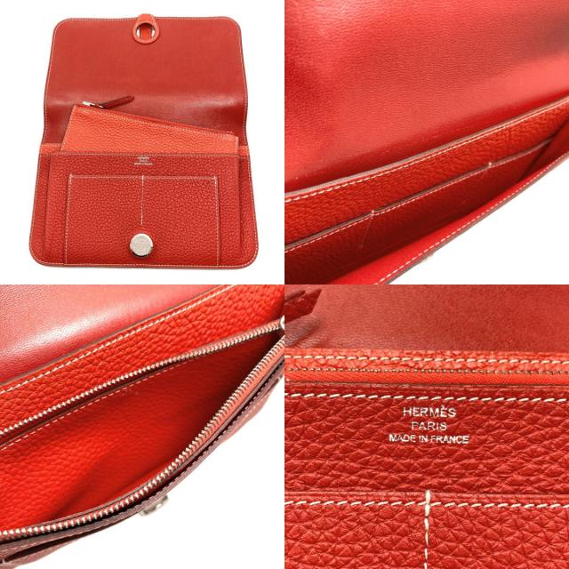 エルメス HERMES ドゴンGM デュオ シルバー金具 長財布（小銭入れあり） カーフ 中古_5