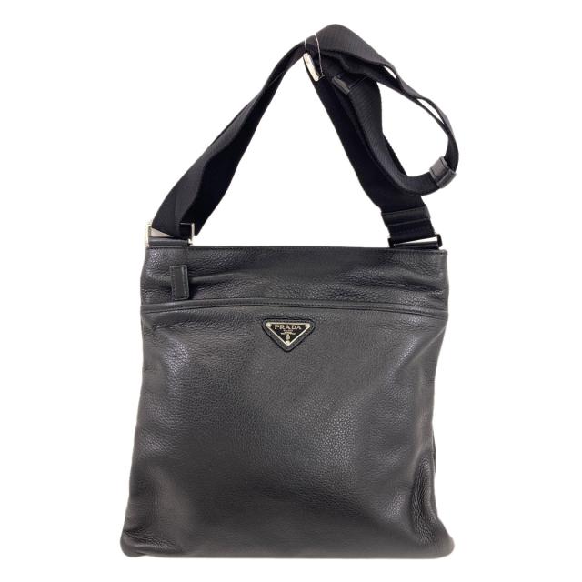 プラダ PRADA ロゴ金具 ショルダーバッグ レザー レディース 中古