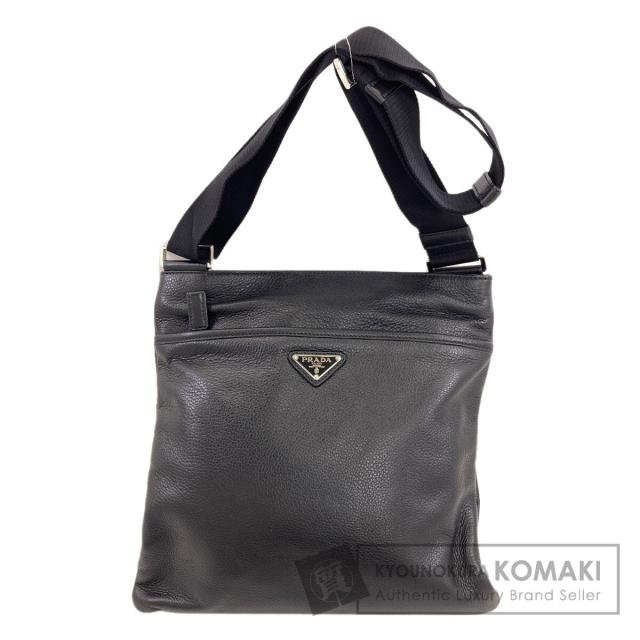 プラダ PRADA ロゴ金具 ショルダーバッグ レザー レディース 中古