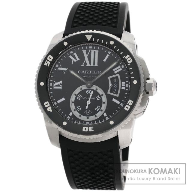 カルティエ CARTIER W7100056 カリブル ドゥ カルティエ 腕時計 ステンレススチール ラバー 中古