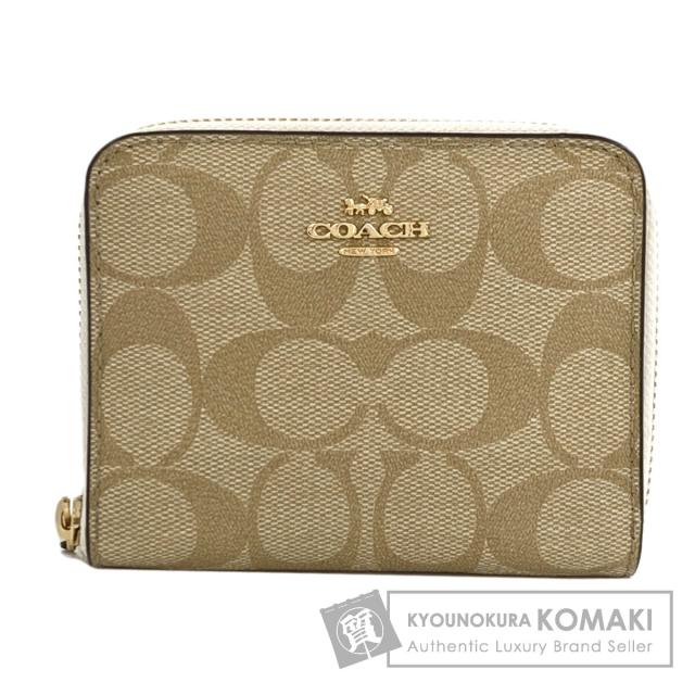 コーチ COACH F30308 シグネチャー 二つ折り財布（小銭入れあり） PVC レディース 中古