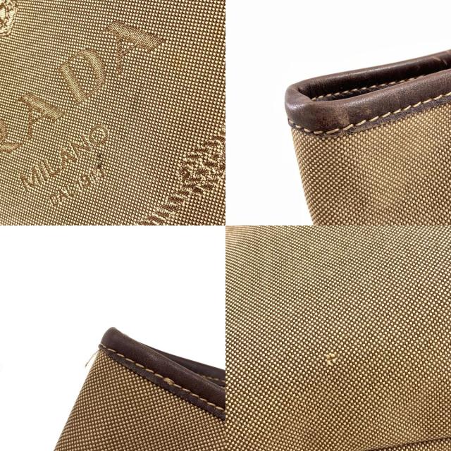 プラダ PRADA ロゴ ジャガード トートバッグ キャンバス レディース 中古_7