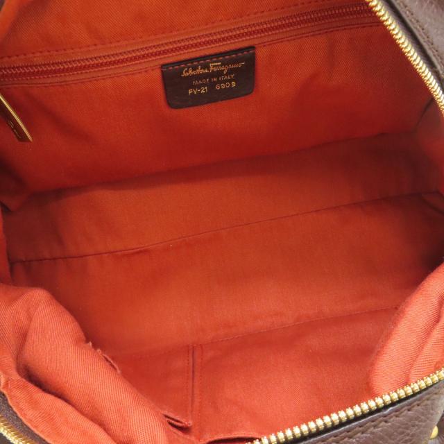 サルヴァトーレフェラガモ Salvatore Ferragamo ガンチー二金具 ハンドバッグ レザー 中古_5