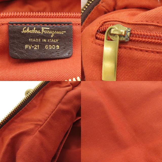 サルヴァトーレフェラガモ Salvatore Ferragamo ガンチー二金具 ハンドバッグ レザー 中古_6